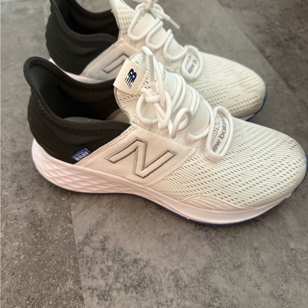 New Balance White and Black Running Shoes